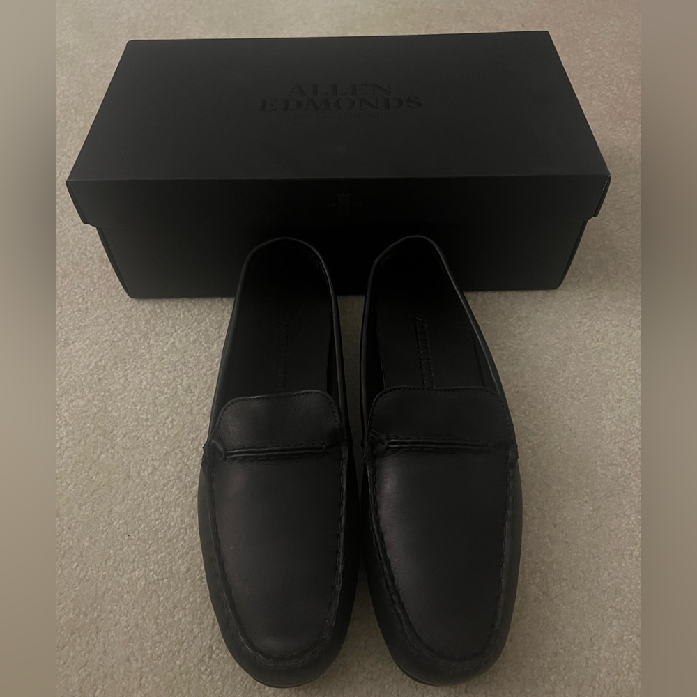 Allen Edmonds Super Sport Driver Loafer Shoes - Black Leather - Size 8 - New